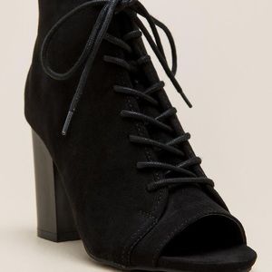 Madden Girl lace up peep toe bootie